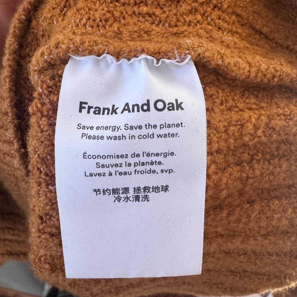 Frank & Oak Boucle Wool Blend Sweater in Caramel - Picture 6 of 6